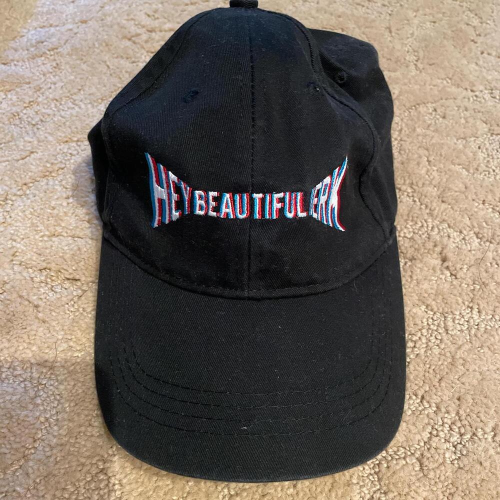 Black and multi-coloured streetwear cap “HEY BEAUTIFUL JERK”